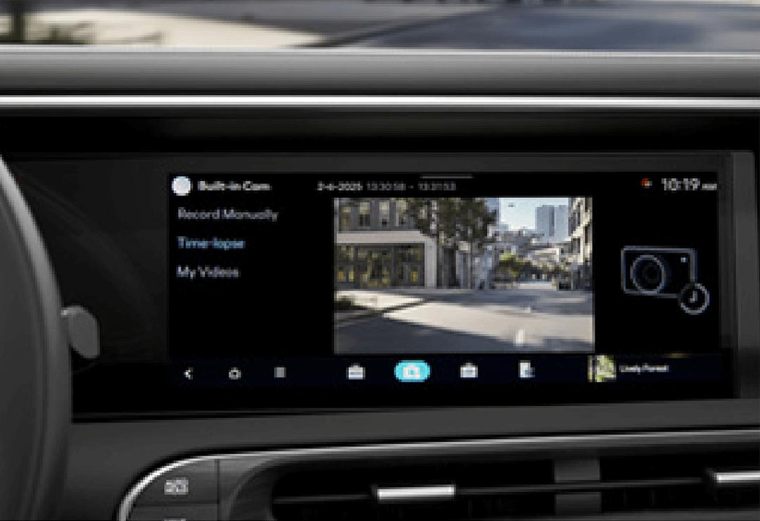Écran multimédia du Hyundai Palisade avec options d’affichage partagé.